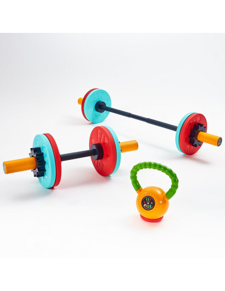 Fit Kidz Barbell & Bumper Plate Set