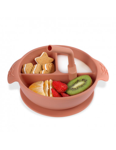 Baby Essteller mit Unterteilung und Saugfuss -...