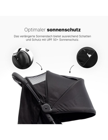 Kinderwagen S1 Plus Schwarz