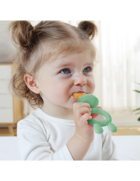 Freeze-N-Feed Fruchtsauger und Eiswürfelform Mini Set - Erbsengrün