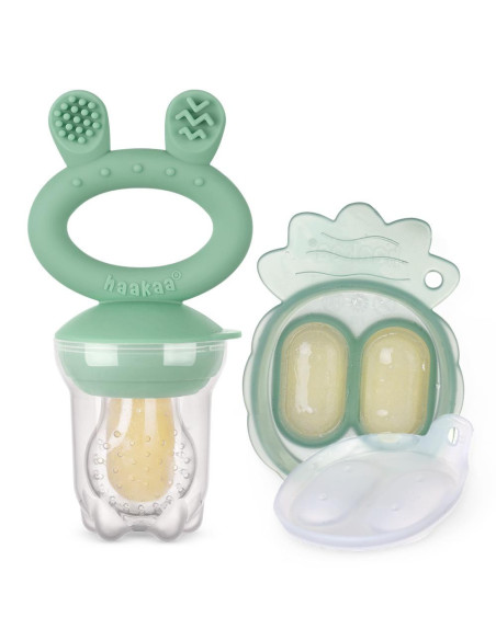 Freeze-N-Feed Fruchtsauger und Eiswürfelform Mini Set - Erbsengrün