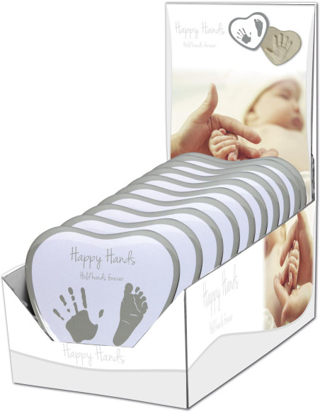 Happy Hands 2D Heart shape silver white