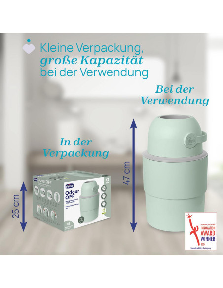 Chicco Teleskop Windeleimer Odour Off - Grün