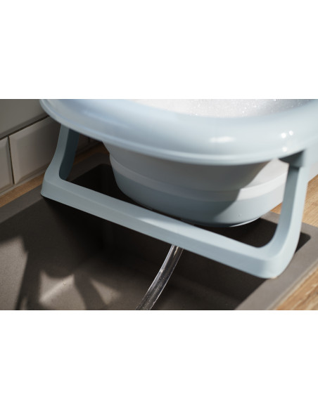 Faltbare Babybadewanne mit Ablaufstopfen - Grau