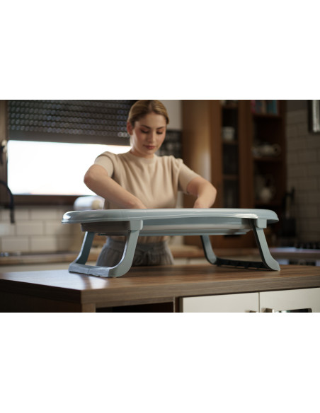 Faltbare Babybadewanne mit Ablaufstopfen - Grau