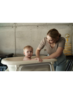 Foldable bath TEGA BABY with plug - Beige 2