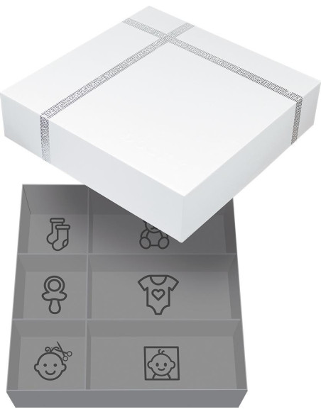 Geschenkset Handabdruck Doppelrahmen Weiß