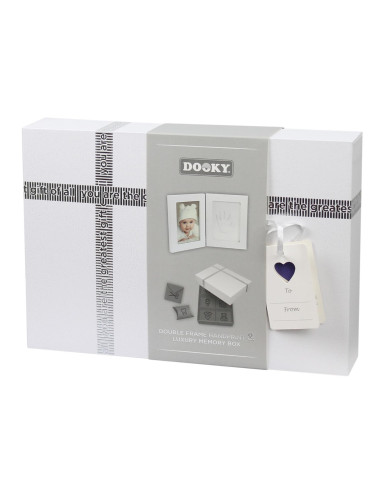 Geschenkset Handabdruck Doppelrahmen Weiß