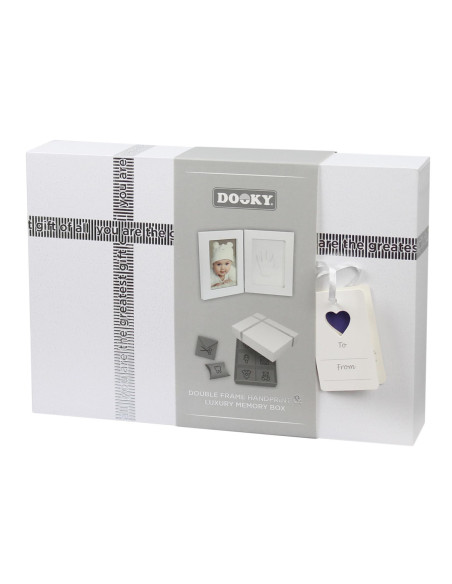 Geschenkset Handabdruck Doppelrahmen Weiß